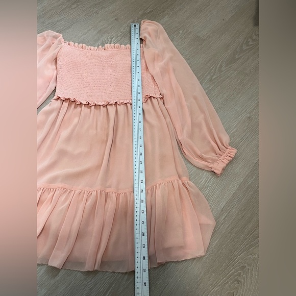 Aritzia Wilfred Tempest Petal Pink Dress Peach Balloon Sleeves Size S - As Is - Picture 5 of 6